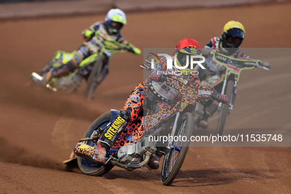 Cooper Rushen competes during the British Youth Championships before the WSRA National Development League match between Belle Vue Colts and...