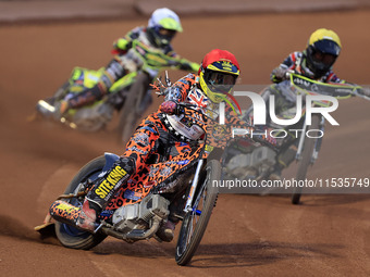 Cooper Rushen competes during the British Youth Championships before the WSRA National Development League match between Belle Vue Colts and...