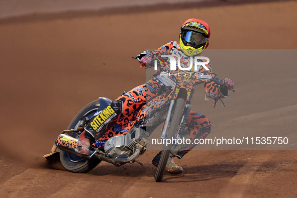 Cooper Rushen competes during the British Youth Championships before the WSRA National Development League match between Belle Vue Colts and...