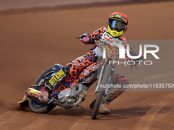 Cooper Rushen competes during the British Youth Championships before the WSRA National Development League match between Belle Vue Colts and...