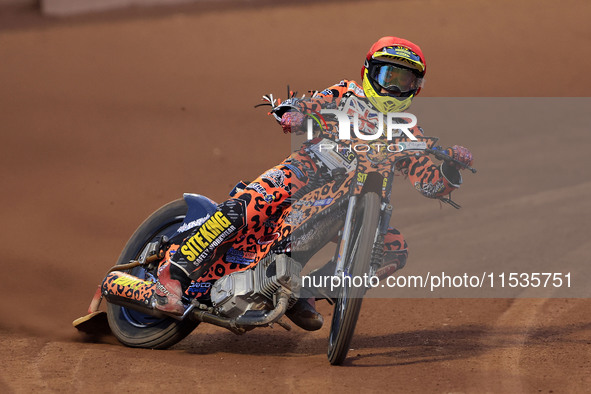 Cooper Rushen competes during the British Youth Championships before the WSRA National Development League match between Belle Vue Colts and...