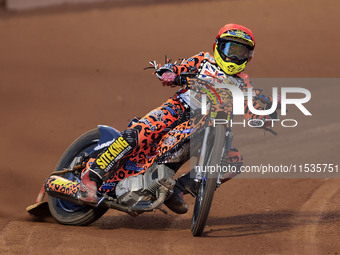 Cooper Rushen competes during the British Youth Championships before the WSRA National Development League match between Belle Vue Colts and...