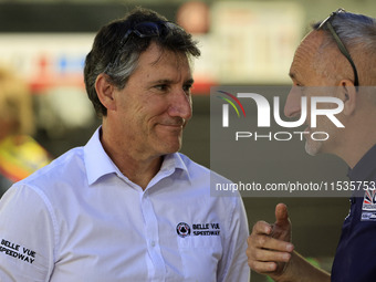 Mark Lemon and Neil Vatcher during the WSRA National Development League match between Belle Vue Colts and Edinburgh Monarchs Academy at the...