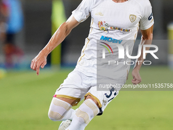 Paulo Azzi of Cagliari Calcio is in action during the Serie A match between Lecce and Cagliari in Lecce, Italy, on August 31, 2024. (