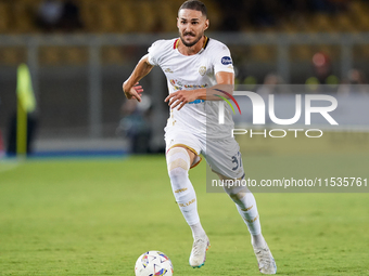 Paulo Azzi of Cagliari Calcio is in action during the Serie A match between Lecce and Cagliari in Lecce, Italy, on August 31, 2024. (