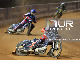 Freddy Hodder of Belle Vue 'Cool Running' Colts leads Harry McGurk (Reserve) of Belle Vue 'Cool Running' Colts during the WSRA National Deve...