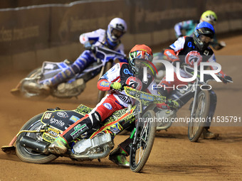 William Cairns (Reserve) of Belle Vue 'Cool Running' Colts leads Matt Marson of Belle Vue 'Cool Running' Colts and Sam McGurk of Edinburgh M...