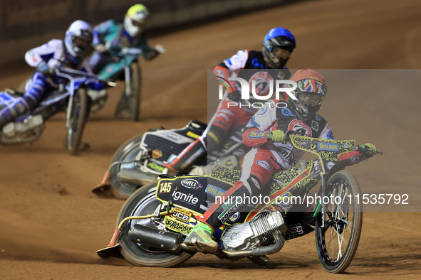 William Cairns (Reserve) of Belle Vue 'Cool Running' Colts leads Matt Marson of Belle Vue 'Cool Running' Colts during the WSRA National Deve...