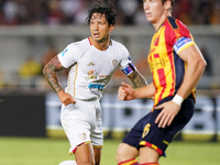 Gianluca Lapadula of Cagliari Calcio is in action during the Serie A match between Lecce and Cagliari in Lecce, Italy, on August 31, 2024. (