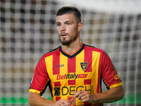 Frederic Gilbert of US Lecce gestures during the Serie A match between Lecce and Cagliari in Lecce, Italy, on August 31, 2024. (