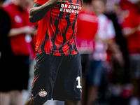 PSV player Johan Bakayoko plays during the match between PSV and Go Ahead Eagles at the Philips Stadium for the Dutch Eredivisie 4th round s...