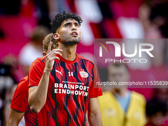 PSV player Ricardo Pepi during the match PSV vs. Go Ahead Eagles at the Philips Stadium for the Dutch Eredivisie 4th round season 2024-2025...