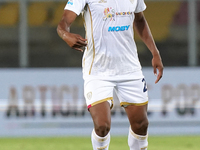 Yerry Mina of Cagliari Calcio is in action during the Serie A match between Lecce and Cagliari in Lecce, Italy, on August 31, 2024. (