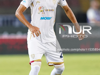 Jose Luis Palomino of Cagliari Calcio is in action during the Serie A match between Lecce and Cagliari in Lecce, Italy, on August 31, 2024....