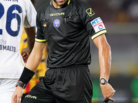 Referee Michael Fabbri officiates the Serie A match between Lecce and Cagliari in Lecce, Italy, on August 31, 2024. (