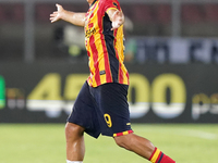 Nikola Krstovic of US Lecce gestures during the Serie A match between Lecce and Cagliari in Lecce, Italy, on August 31, 2024. (