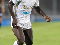 Zito Luvumbo of Cagliari Calcio is in action during the Serie A match between Lecce and Cagliari in Lecce, Italy, on August 31, 2024. (