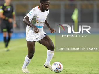 Zito Luvumbo of Cagliari Calcio is in action during the Serie A match between Lecce and Cagliari in Lecce, Italy, on August 31, 2024. (