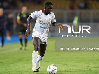 Zito Luvumbo of Cagliari Calcio is in action during the Serie A match between Lecce and Cagliari in Lecce, Italy, on August 31, 2024. (