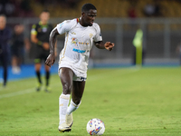 Zito Luvumbo of Cagliari Calcio is in action during the Serie A match between Lecce and Cagliari in Lecce, Italy, on August 31, 2024. (