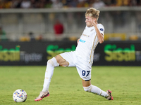 Mattia Felici of Cagliari Calcio is in action during the Serie A match between Lecce and Cagliari in Lecce, Italy, on August 31, 2024. (