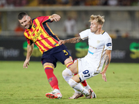 Mattia Felici of Cagliari Calcio is in action during the Serie A match between Lecce and Cagliari in Lecce, Italy, on August 31, 2024. (