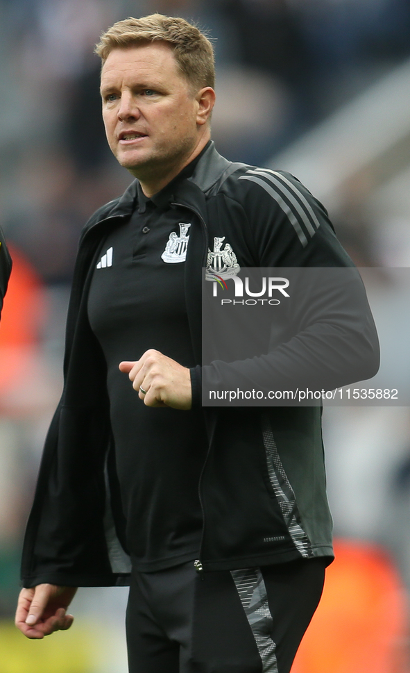 Newcastle United Manager Eddie Howe during the Premier League match between Newcastle United and Tottenham Hotspur at St. James's Park in Ne...