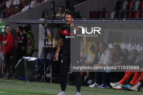 Federico Valente (head coach FC Sudtirol) during the Serie BKT match between Sudtirol and Brescia in Bolzano, Italy, on August 31, 2024. 