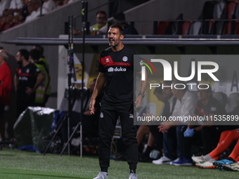 Federico Valente (head coach FC Sudtirol) during the Serie BKT match between Sudtirol and Brescia in Bolzano, Italy, on August 31, 2024. (