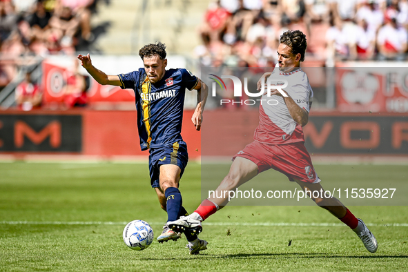 FC Twente player Mitchell van Bergen and FC Utrecht player Sieb Horemans during the match Utrecht vs. Twente at Stadium Galgenwaard for the...