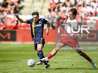 FC Twente player Mitchell van Bergen and FC Utrecht player Sieb Horemans during the match Utrecht vs. Twente at Stadium Galgenwaard for the...