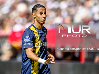 FC Twente's Anass Salah-Eddine plays during the match between Utrecht and Twente at Stadium Galgenwaard for the Dutch Eredivisie 4th round s...