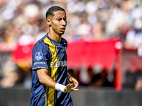 FC Twente's Anass Salah-Eddine plays during the match between Utrecht and Twente at Stadium Galgenwaard for the Dutch Eredivisie 4th round s...