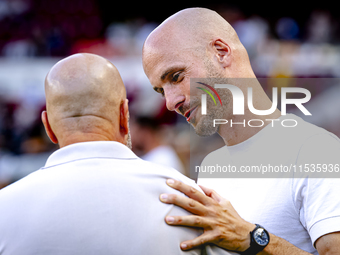 Go Ahead Eagles trainer Paul Simonis during the match PSV vs. Go Ahead Eagles at the Philips Stadium for the Dutch Eredivisie 4th round seas...