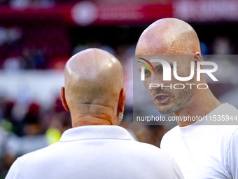 Go Ahead Eagles trainer Paul Simonis during the match PSV vs. Go Ahead Eagles at the Philips Stadium for the Dutch Eredivisie 4th round seas...