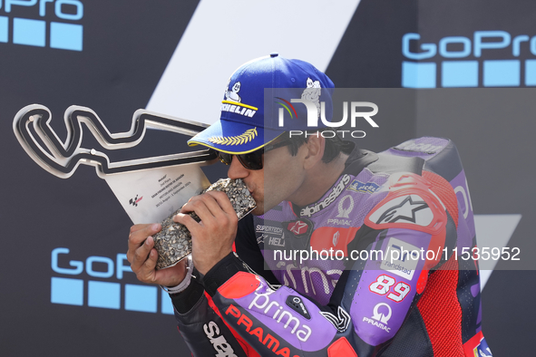 Jorge Martin (89) of Spain and Prima Pramac Racing Ducati during the race day of the Gran Premio GoPro de Aragon at Motorland Aragon Circuit...