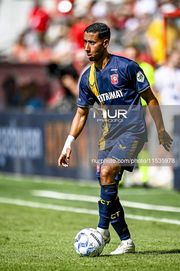 FC Twente's Anass Salah-Eddine plays during the match between Utrecht and Twente at Stadium Galgenwaard for the Dutch Eredivisie 4th round s...