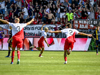 FC Utrecht player Can Bozdogan celebrates the 2-1 goal during the match between Utrecht and Twente at Stadium Galgenwaard for the Dutch Ered...