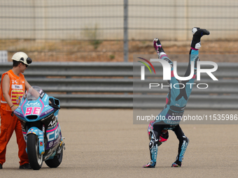 Jake Dixon (96) of Great Brof Italy and in and Cfmoto Inde Aspar Team Kalex celebrates victory after ooothe race day of the Gran Premio GoPr...