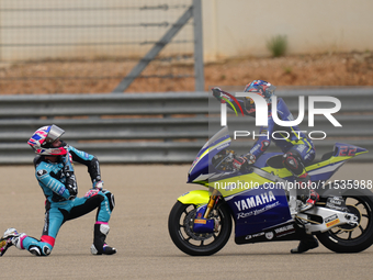 Jake Dixon (96) of Great Brof Italy and in and Cfmoto Inde Aspar Team Kalex celebrates victory after ooothe race day of the Gran Premio GoPr...