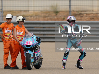 Jake Dixon (96) of Great Brof Italy and in and Cfmoto Inde Aspar Team Kalex celebrates victory after ooothe race day of the Gran Premio GoPr...