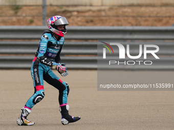 Jake Dixon (96) of Great Brof Italy and in and Cfmoto Inde Aspar Team Kalex celebrates victory after ooothe race day of the Gran Premio GoPr...