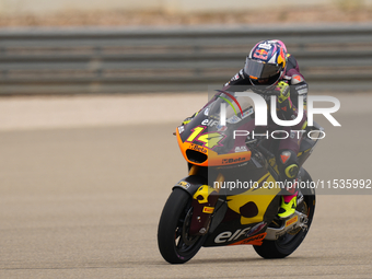 Tony Arbolino (14) of Italy and Elf Marc Vds Racing Team Kalex during the race day of the Gran Premio GoPro de Aragon at Motorland Aragon Ci...