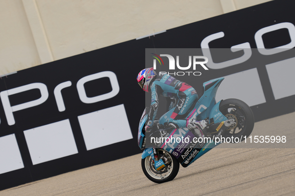 Jake Dixon (96) of Great Brof Italy and in and Cfmoto Inde Aspar Team Kalex celebrates victory after the race day of the Gran Premio GoPro d...