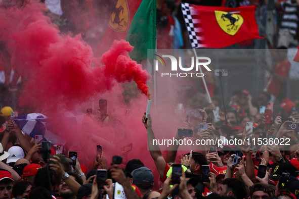 Fans after the Formula 1 Italian Grand Prix at Autodromo Nazionale di Monza in Monza, Italy on September 1, 2024. 