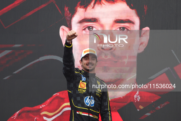 Charles Leclerc of Ferrari after the Formula 1 Italian Grand Prix at Autodromo Nazionale di Monza in Monza, Italy on September 1, 2024. 