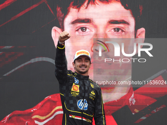 Charles Leclerc of Ferrari after the Formula 1 Italian Grand Prix at Autodromo Nazionale di Monza in Monza, Italy on September 1, 2024. (