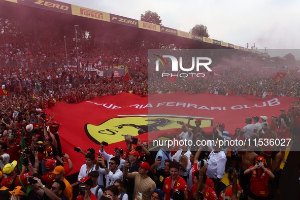 Fans after the Formula 1 Italian Grand Prix at Autodromo Nazionale di Monza in Monza, Italy on September 1, 2024. 