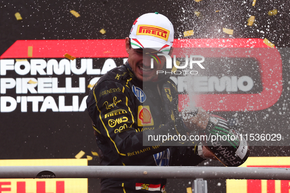 Charles Leclerc of Ferrari after the Formula 1 Italian Grand Prix at Autodromo Nazionale di Monza in Monza, Italy on September 1, 2024. 