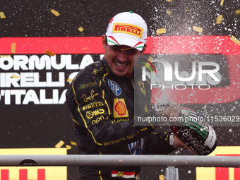 Charles Leclerc of Ferrari after the Formula 1 Italian Grand Prix at Autodromo Nazionale di Monza in Monza, Italy on September 1, 2024. (